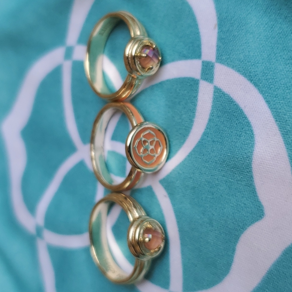 Kendra Scott Callie Stackable Rings Tangerine Iri… - image 1